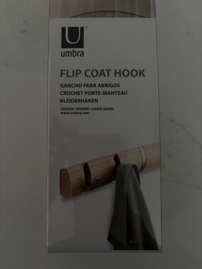 Umbra Flip Coat Hook in Black and Tan Wood